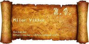 Miler Viktor névjegykártya